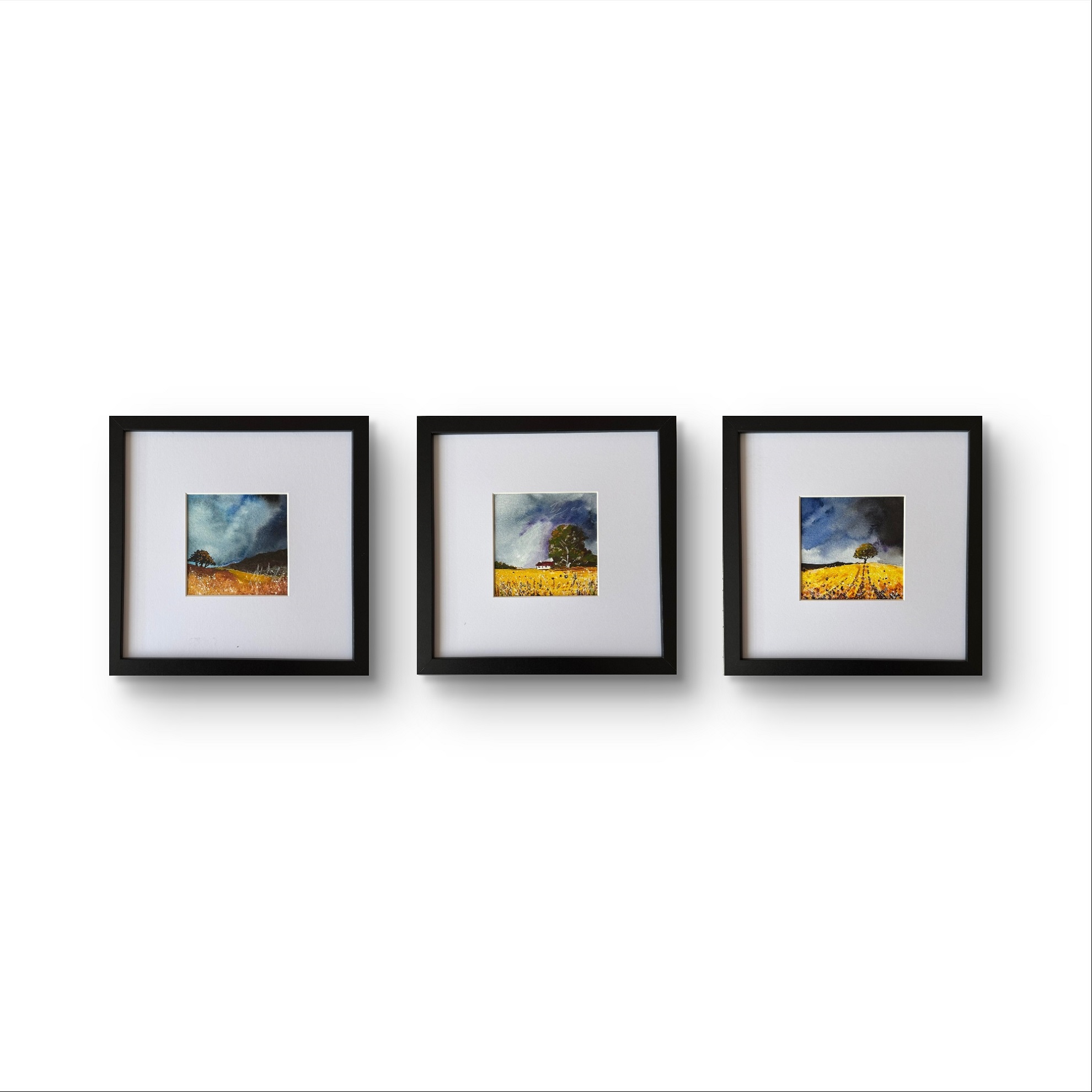Akvarelovy triptych “ Krajina “