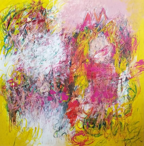 Just happy, 100 x 100 cm